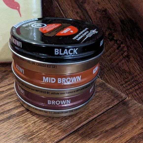 KIWI shoe care bundle-3 shoe polish, 1 cream polish, applicator& soft cl… - Picture 3 of 14